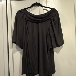 Kobi Halperin, black, irregular collar top